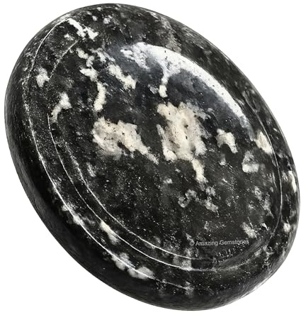 Amazing Gemstone Schwarz weiße Turmalin Handschmeichler Kristalle und Heilsteine Handschmeichler als Geschenk zum Stressabbau Piedra Kristall Fidget für die Meditation Kleine Geschenke