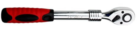 HOMSFOU Chiave Telescopica Flessibile Con Testa Snodabile Cricchetto Rapido e Reversibile Per Spazi Ristretti Rosso