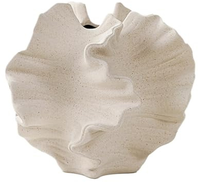 Vase Blumenvase Keramik-Blumenvasen Für Minimalistische Moderne Heimdekoration, Boho-Vase Für Wohnzimmer-Dekor Vasen Deko Aesthetic(White,17 * 17cm)
