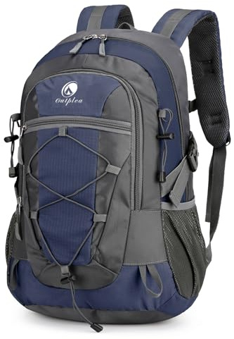 Outplea 25L Wanderrucksack Wasserdichter Herren Damen, Bequem Trekkingrucksack Klein, Outdoor Rucksäcke Tagesrucksäcke für Reisen Bergsteigen Camping, Marineblau