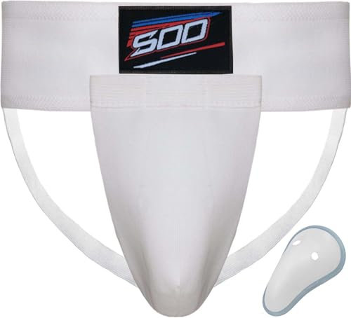 Sports Boxing Groin Guard MMA Martial Arts Muay Thai Groin Cup Abdominal Protector Jockstrap Abdo Groin Support for Kickboxing Karate Bjj Cricket Hockey Adult/Youth Groin Box (White, M)