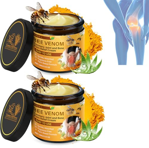 2PCS Crema Veneno de Abeja, Alivia las Articulaciones, No Irrita, Sin Olor | Bee Venom Cream, No Pegajoso, Ingredientes Naturales, Apto Para Todos