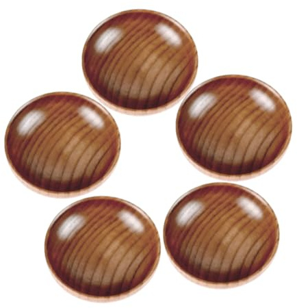 Coupelle pour Sauce Soja Ronde 5 Pièces en Bois, Légère et Antidérapante | Fêtes et Réception D’invités, Facile à Tenir Ranger, Style Simple, Ambiance Romantique