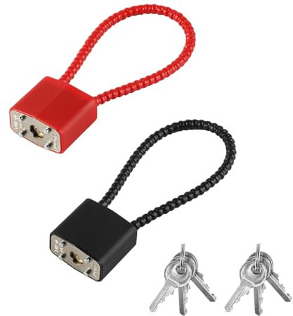 2 lucchetti in corda d'acciaio con chiavi e corda in acciaio, resistenti lucchetti ad arco lungo, lucchetto flessibile con chiavi, per interni ed esterni, bidoni con ruote, biciclette, valigie