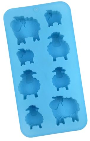 Moldes de silicona para crear 8 cavidades con forma de oveja, figuras M Old S, chocolate, pasteles, jabón, dibujos animados, modelo de rejilla de ovejas, modelo de gelatina, modelo de rejilla de
