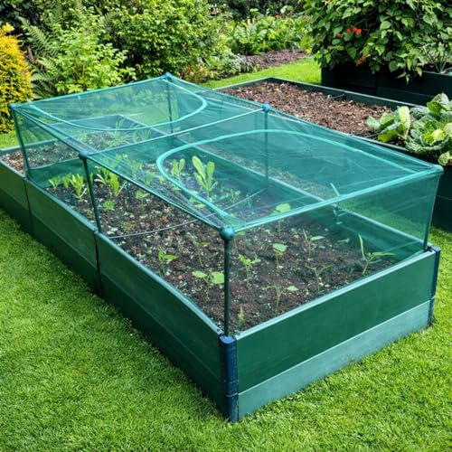 GardenSkill Fruit & Vegetable Cage Kit 2x1x0.625m H | Garden Plant Protection Frame Bird Insect Net Crop Flower Cover for Strawberry Salad Herb Seedling | Raised Bed Planter Grow House, 2 Zip Doors