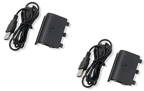 Kit doble batería recargable para Xbox One/One S/One X - 2 x 1200mAh + 2 cables USB - Straße Game
