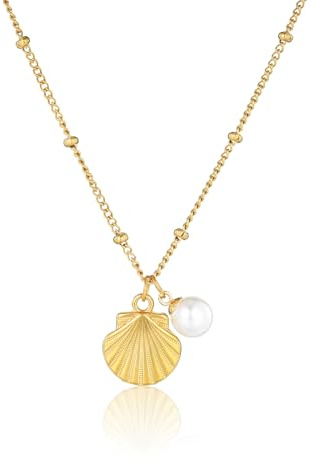 MILAKOO Edelstahl Halskette Sommer Strand 14K Gold/Silber Layering Halskette Minimalistisch Zierliches Design Charm Choker für Frauen