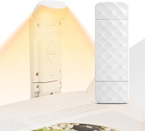 Yisica USB Rechargeable Book Reading Light, Eye Caring Reading Light Clip on Book, Portable LED Clip on Bookmark Lamp with 3 Colors Temperatures & 5 Brightness Levels, Perfect for Bookworms,Kids, Bed