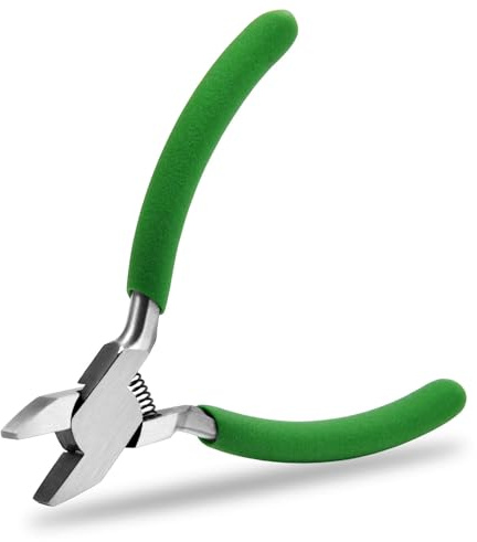 SPEEDWOX Pinze a becco piatto corto da 12,7 cm, per la creazione di gioielli, pinze a molla con impugnatura comoda, strumento per piegare i fili e per progetti fai da te con perline