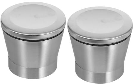 Amosfun 2pcs Stainless Steel Grinder Caps Manual Spice Grinder Covers Secure Fit Salt Pepper Mill Tops Easy Clean Kitchen Gadget Accessory for Versatile Grinding Bottles