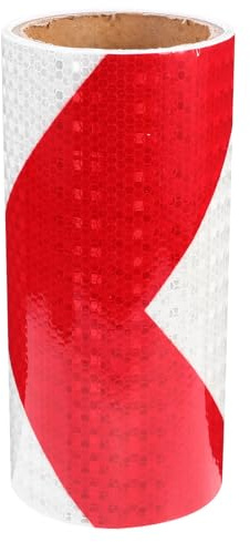 SMASOLO Ruban Adhésif Réfléchissant Large Flèche Rouge et Blanc Bande de Signalisation Imperméable pour Sécurité Nocturne et Avertissement Routier Adhésif Haute Visibilité pour Surfaces