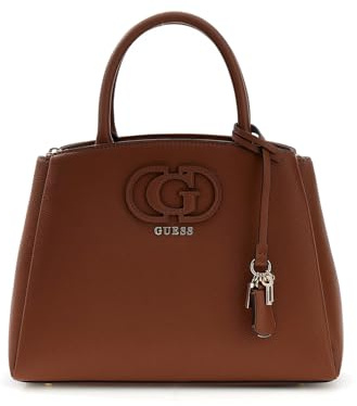 GUESS Handtasche Umhängetasche Isola 3 Compartment Satchel Cognac braun