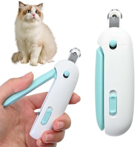 Coupe-Griffes Chat avec 3 Tailles Réglables et Lime à Ongles Cachée, Coupe-Ongles Sécurisé Anti-Éclaboussures pour Chats et Chatons - Toilettage Maison