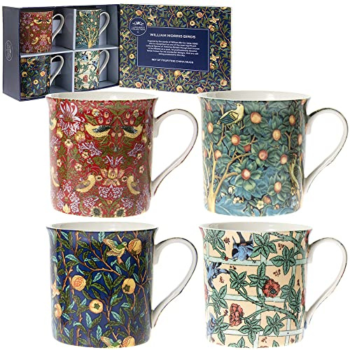 Ceramic Mug | William Morris | Set of 4-12x8x9 cm