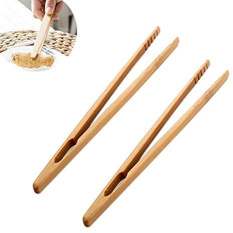 toruiwa té pinzas té Pinza Pinzas de Candy bambú pinzas Teaware Pack de 2 Straight