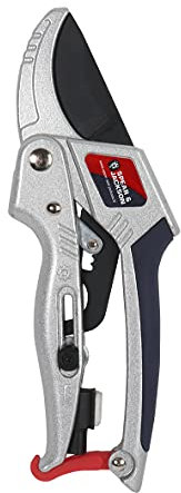 Spear & Jackson 56547 SECATEUR A Cremaillere 20 CM avec AIGUISEUR ET Reservoir D'HUILE, Gris