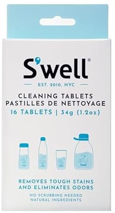 S'well Cleaning Tablets, 16 Tablets, Fast Acting Fizz Away Residue And Odor In Stainless Steel, Chlorine Free And Derived From Natural Substances