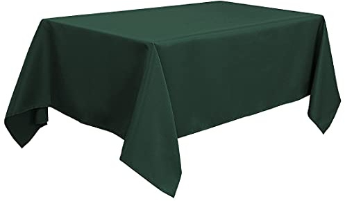 PiccoCasa Tablecloth Rectangle Wrinkle and Water Resistant, Table Cloth Wipe Clean for Kitchen Dining Wedding Party Dinner - Polyester Outdoor Table Cover Green 55x70 / 140x178cm