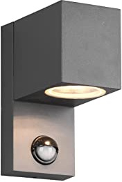 meineWunschleuchte Eckige Außenwandleuchte Downlight mit Bewegungsmelder in Anthrazit, Höhe 15cm