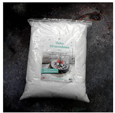 Pracht Creatives Hobby 7921-50111 - Deko Streuschnee 500 g, Frostiger Wintereffekt für Weihnachtsdeko und Krippen