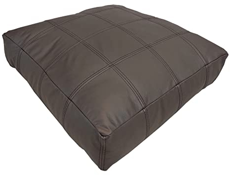 Dunkelbraunes Echtleder Bodenkissen Sitzkissen Lederkissen Sitzpolster doppelt genähtes Echt Leder Kissen Sitzauflage Sitzbag Sitzkissen Sitzsäcke TV Kissen Sitzwürfel Leder (73 x 73 cm)