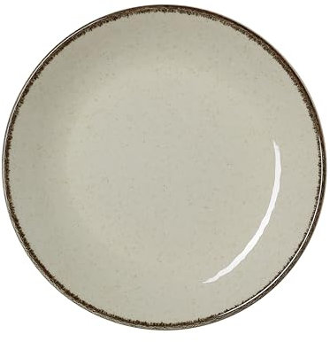 WAS Germany Assiettes plates Ø 21 cm Lot de 6 pièces Sable Porcelaine