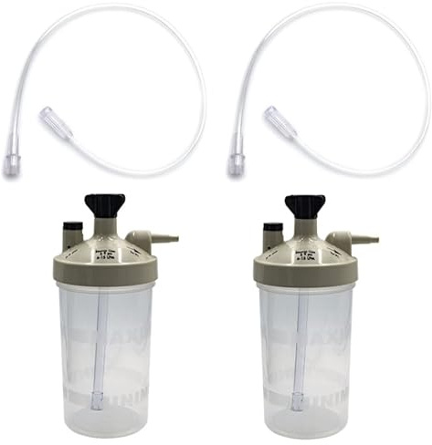 2pk Oxygen Therapy Bubble Humidifier High Flow with 15 Adapter Tubing