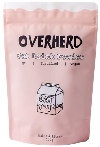 Overherd Powdered Oat Milk - Makes 4 Litres - Plant Based Creamer for Tea & Coffee - Gluten-Free, Dairy Free & Vegan Dried Oat Milk for Travel, Camping & Everyday Use
