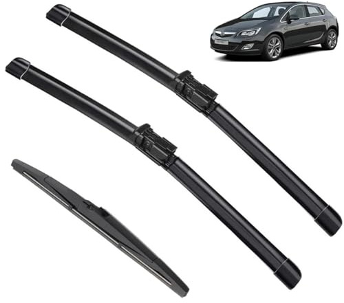Limpiaparabrisas de coche compatible con Opel Astra J GTC 2009-2015, limpiaparabrisas trasero delantero de coche, limpiaparabrisas de goma suave, parabrisas automático de 27 +25 + 12 2013 2014 (Co