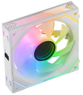 Mars Gaming MF-LINKFINITY Bianco, Ventola Modulare PWM 120mm, Sistema di Connessione LINKFINITY, Illuminazione Infinity Mirror ARGB 360°, Ultra-silenzioso 12dB