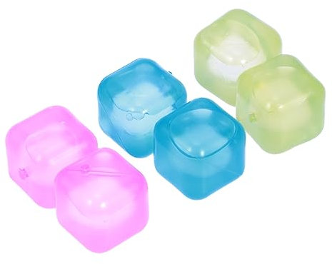 BESTonZON 6stücke Wiederverwendbare Quadratische Eiswürfel Zufälligen Farben Kühlmittel Für Getränke Und Partys Und Einfach Zu Benutzen