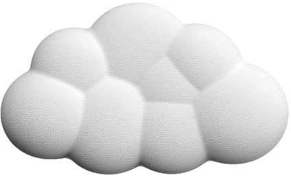 POFET Cloud-Handballenauflage, Maus für Desktop-Computer, Matte, Handgelenkstütze mit rutschfester Basis, ergonomisches Design, Tastatur-Handballenauflage, Schreibtischzubehör, Weiß