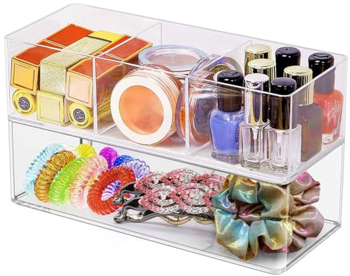 NICKLIN Lipstick Organiser, 2 Pcs Acrylic Drawer Cosmetic Organiser