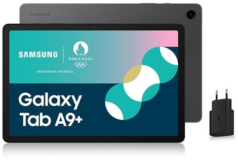 Samsung Galaxy Tab A9+ Tablette Android, 128 Go de Stockage, Grand écran de 11, Wifi, Son 3D, Anthracite, avec Chargeur secteur rapide 25W inclus (version FR)