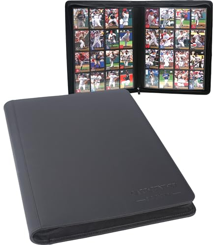 EGOSKY Raccoglitore per carte collezionabili con oltre 1000 tasche, 16 tasche laterali, per sport, biglietti da visita da gioco, (nero)