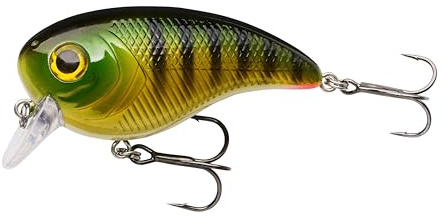 Berkley Pulse Biggie Crankbait Angelköder, flach laufender Hartköder zum Hecht- und Raubfischangeln, weit auswerfender Schwimmköder, hohe Wasserverdrängung Süßwasser, Mehrere Farben und Größen
