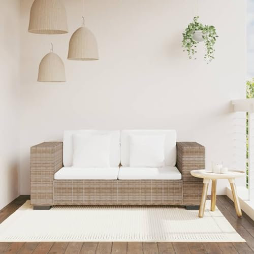 LAPOOH 7-TLG. 2-Sitzer Sofa Set, Couch für Wohnzimmer, für Wohnungen, Loungesofa, Sofas & Couches, Relaxsofa, Echtes Rattan