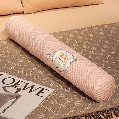 YOUGANG Großes Körperkissen, 80/100/130 cm, superweiches, rundes Körperkissen mit abnehmbarem Bezug, langer runder Zylinder, Nackenrolle, Schwangerschaftsrollkissen (Rosa, 100 cm)