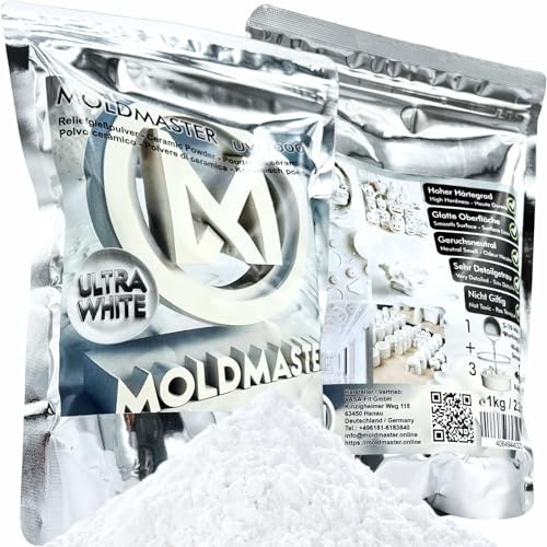 MoldMaster Gießpulver weiß Reliefgießpulver 10kg für Detailgetreue Reliefs, Kunst- und Bastelprojekte | Schnelltrocknend, Ungiftig, Vielseitig Einsetzbar