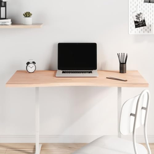 CKioict Mesa de Escritorio Multifuncional Mesa Ordenador Mesa Gaming Tablero de Escritorio Madera Maciza de Haya 110x(50-55) x2,5 cmAdecuado para Dormitorio, salón, Estudio
