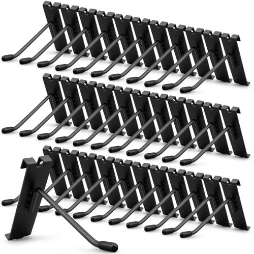 YFNVH 50 Pcs Gridwall Hooks, Display Hooks for Grid Wall, Grid Panel Hanging Hook, Heavy Duty Metal Gridwall Peg Organizer for Garage Shop Retail Home Storage, Black (10x9x2.5cm)