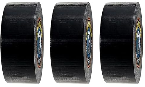 Pro Home Duct Tape 48mm X 50m Heavy Duty Water Resistance Strong Adhesive Tape Multi-Use For Indoor Outdoor Sealing Repair Patching Reinforcing Ultra Strong Water Duct Tape (Black, 3 Rolls)