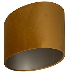 Uniqq Oval Lampenschirm Velour Gold 40 x 27 cm - 20 cm hoch