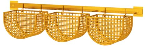 Folpus Hängekorb, Obst Aufbewahrungskörbe, hängende Obstkörbe, selbstklebend, hängende Lagerung Organisator, Metallgitter Körbe abnehmbar für Küche Bad Schränke, 45 x 12 x 9 cm Gold