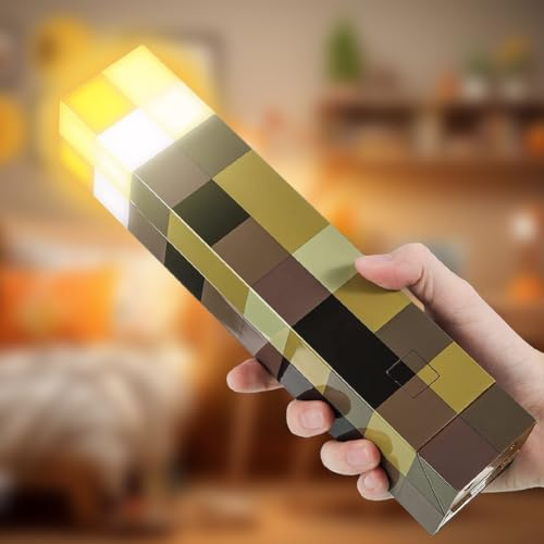 Lampe torche murale avec lumières jaunes, lampe torche LED rechargeable par USB, éclairage à main/montage mural, lampe de chevet de 27,9 cm pour enfants, chambre et salle de jeux, décoration de fête
