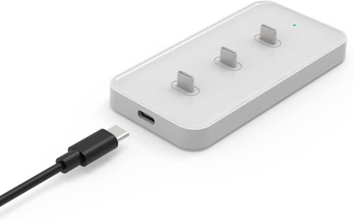 Motion Sensor Light Charging Station LED Closet Light Multi-Device Charging Station Charging Three Punk Lights at The Same Time Saves Time Space and More Convenient (White）