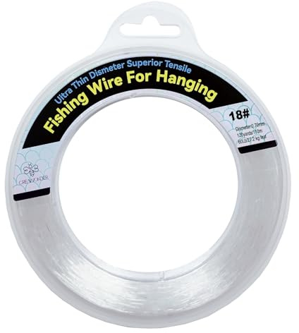 Fil de pêche Transparent, Ligne de pêche monofilament de 250 mètres, Fil Clair pour Suspension, Fil Nylon Invisible et résistant pour décorations de Ballons, guirlandes et Photos