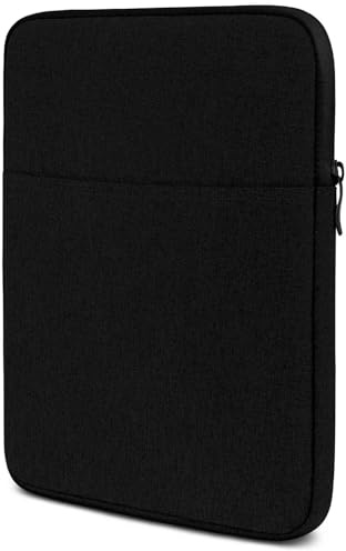 moex Tablet Hülle für Samsung Galaxy Tab S10 FE Tasche mit Reißverschluss und Fach für Zubehör, Nylon Stoff Sleeve weich Gepolstert, Schutzhülle Minimalistisch Dash Case, Schwarz