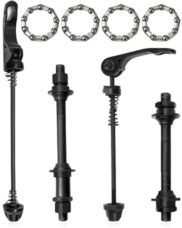 Bicycle Quick Release Set,Mountain Bike Quick Release Hub and Rear Axle Hollow Shaft Kit,Wheel Axle Bike Hollow Axle with Wheel Hub Steel Ball Replacement Parts for MTB,Road Bike,BMX,Cycling